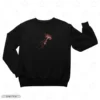Red Spider Lily Black Front Embroidery Sweatshirt Red Spider Lily Embroidery Sweatshirt