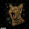 Roaring Carrot Cat Embroidery T-Shirt