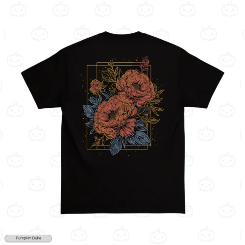 Rose Bloom Portrait Embroidery T-Shirt