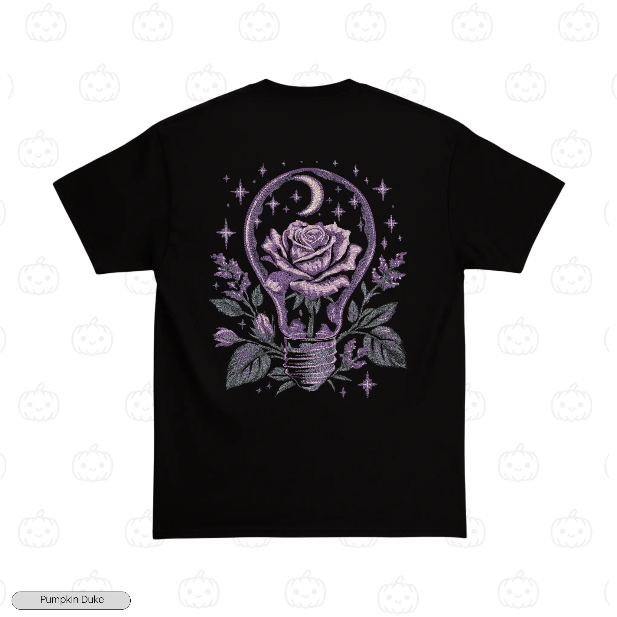 Rose in Light Bulb Embroidery T-Shirt
