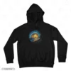 Sailboat Sunset Ocean Wave Black Front Embroidery Hoodie Sailboat Sunset Embroidery Hoodie