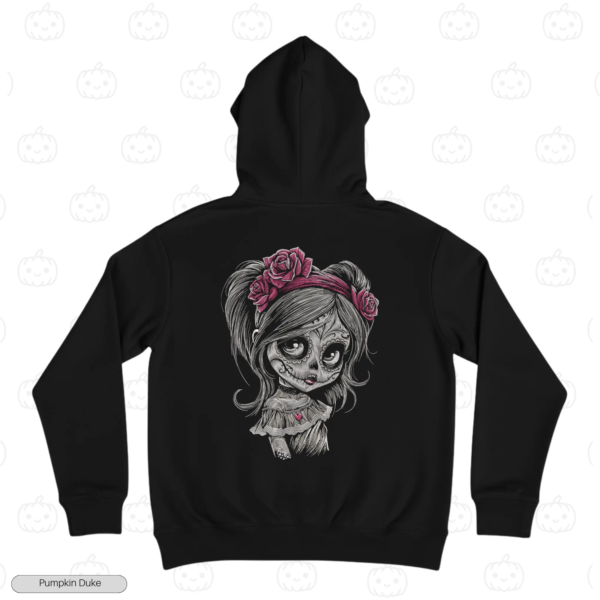 Sugar Skull Girl Embroidery Hoodie