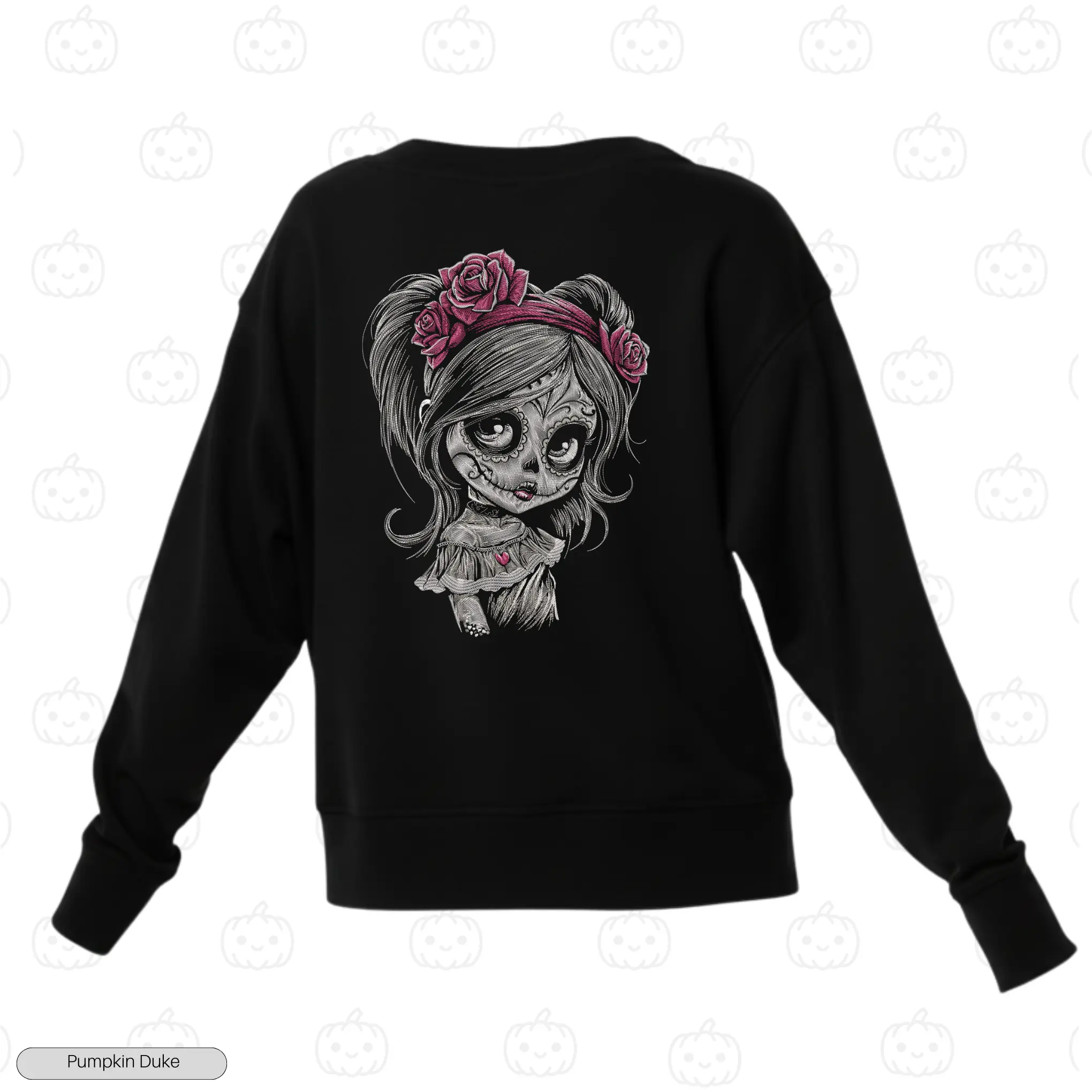 Sugar Skull Girl Embroidery Sweatshirt