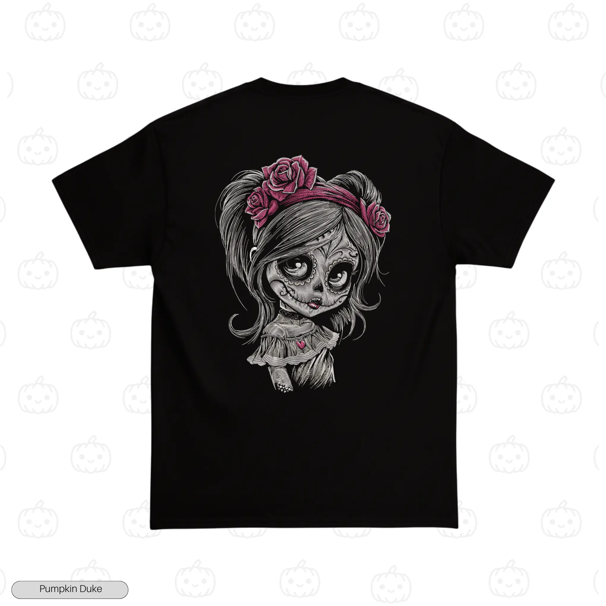 Sugar Skull Girl Embroidery T-Shirt