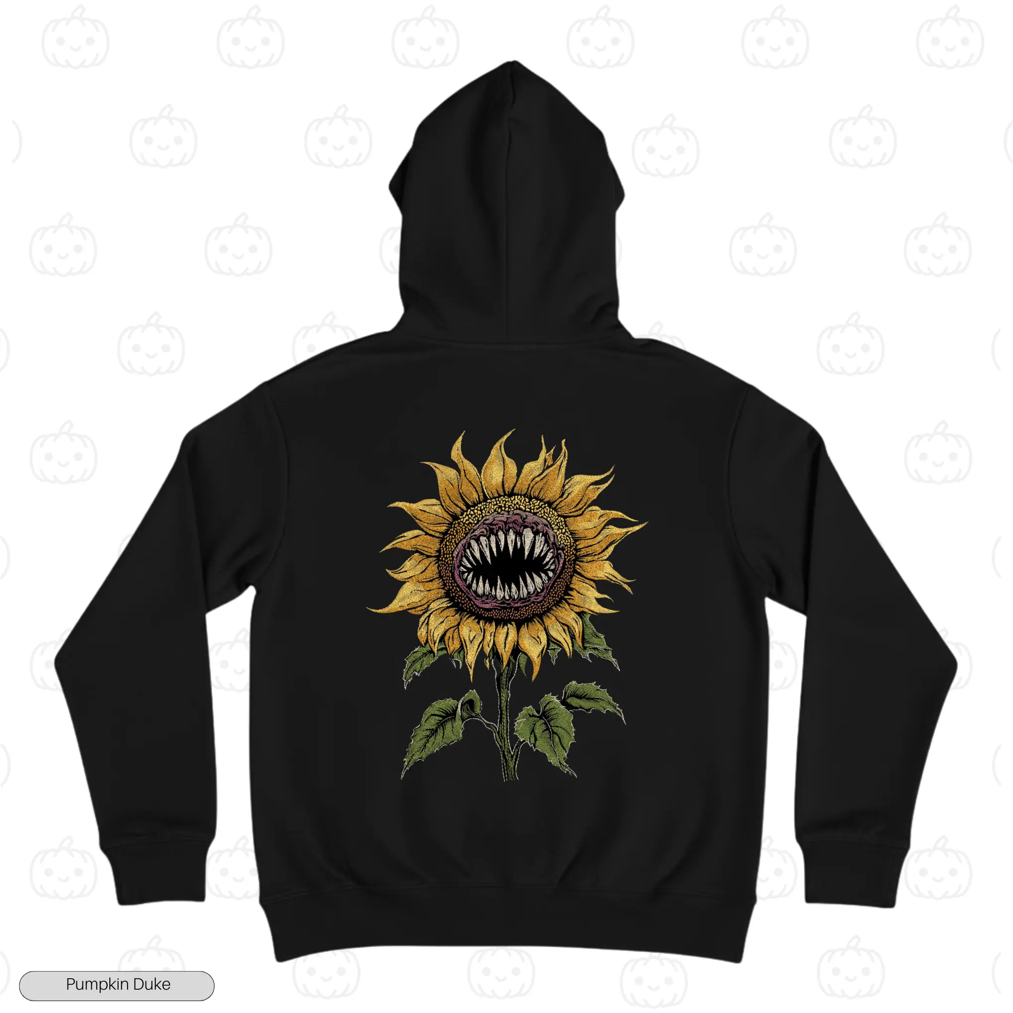 Sunflower Monster Black Back Embroidery Hoodie Sunflower Monster Embroidery Hoodie