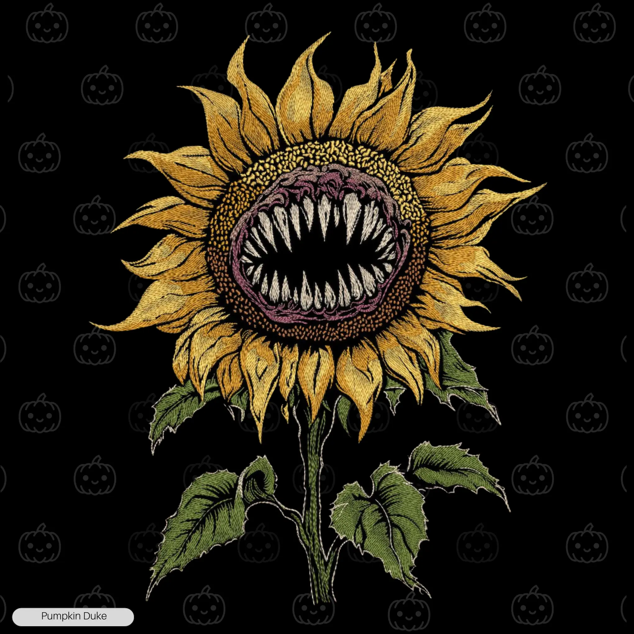 Sunflower Monster Embroidery T-Shirt