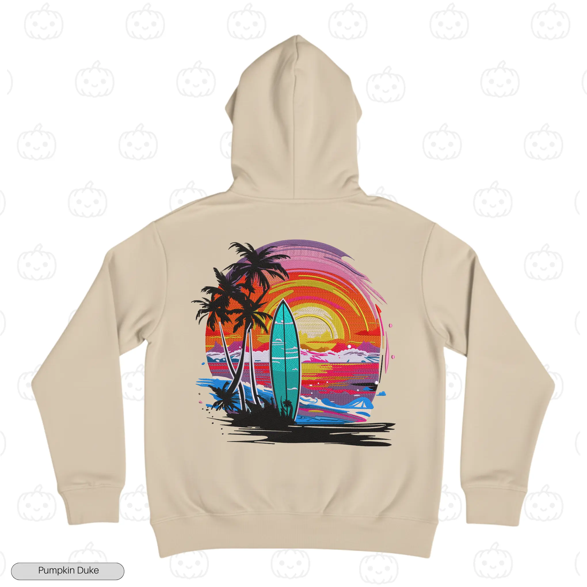 Tropical Island Embroidery Hoodie
