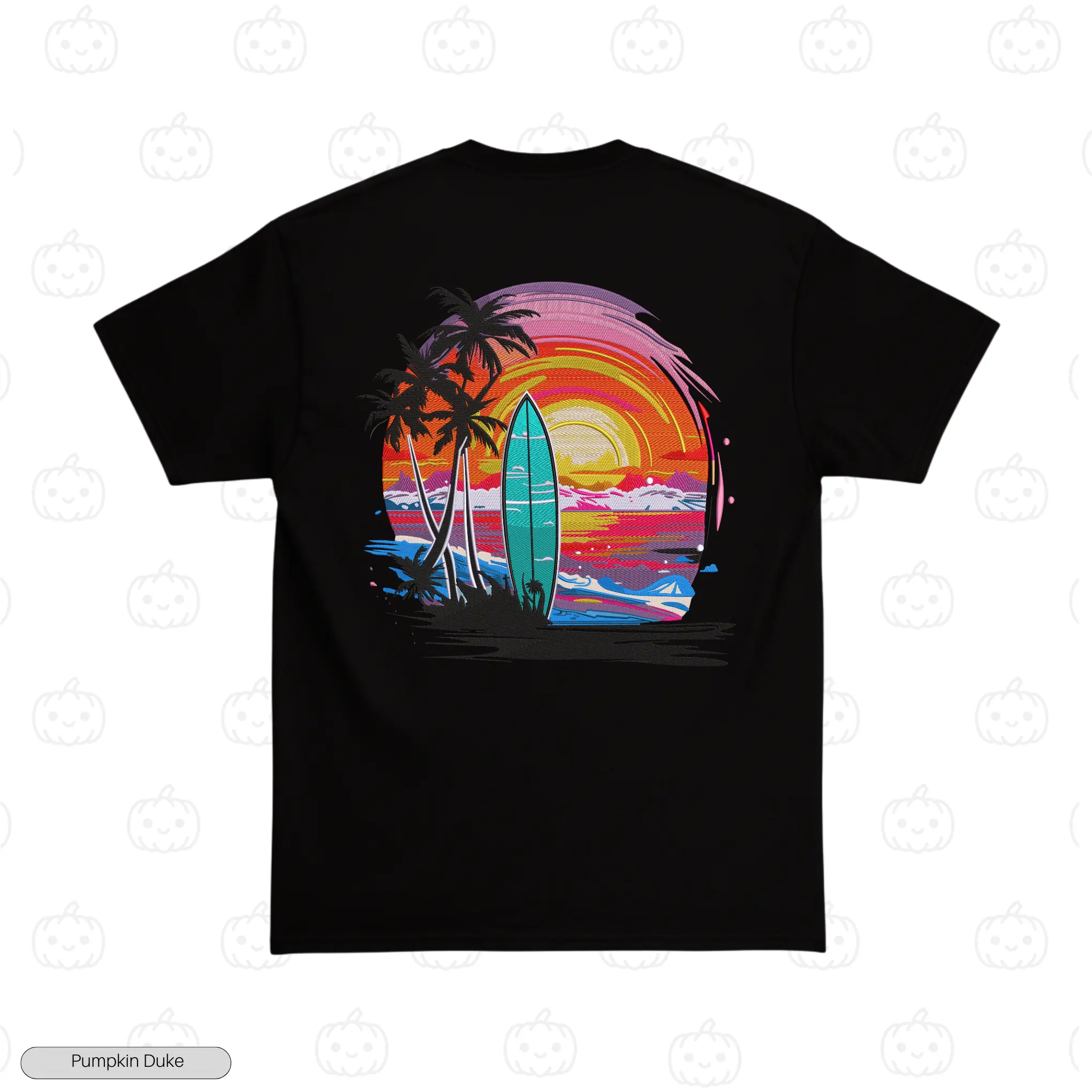 Tropical Island Embroidery T-Shirt