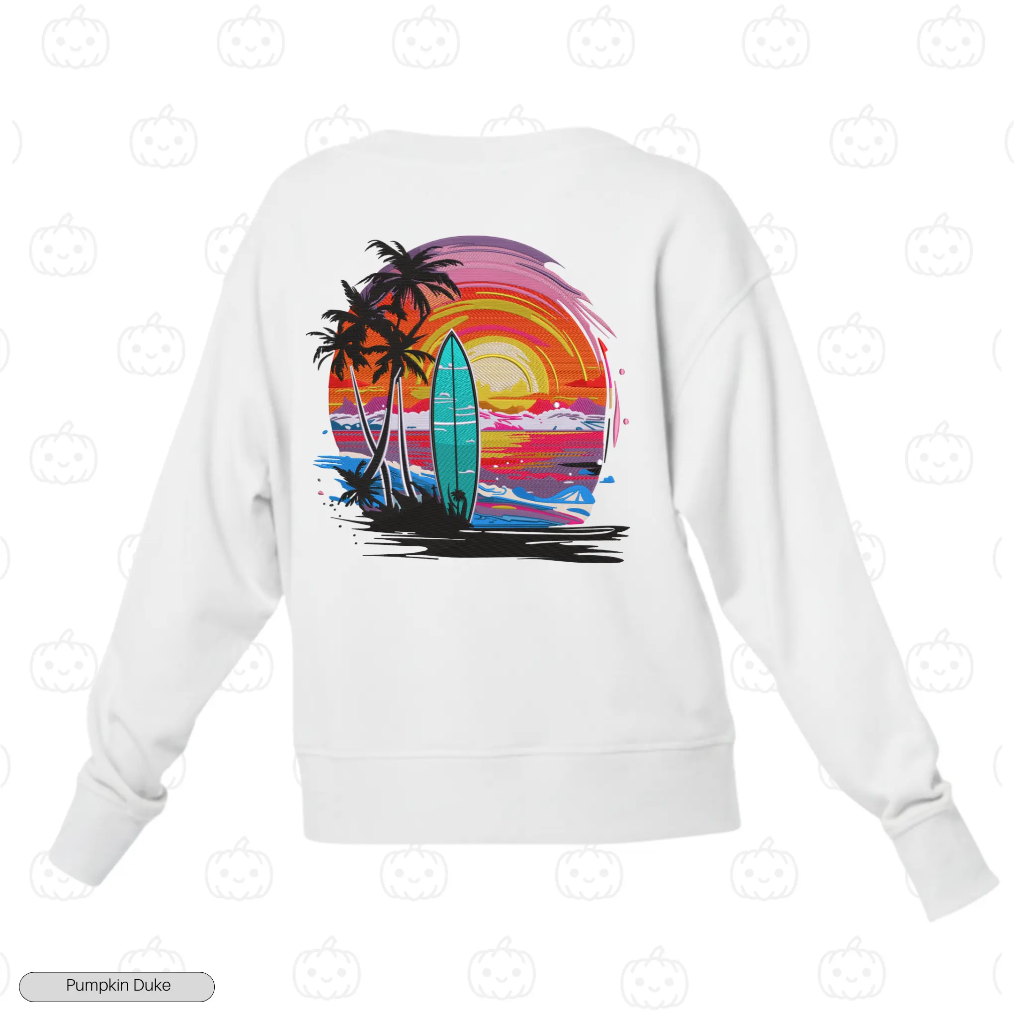 Tropical Island Embroidery Sweatshirt