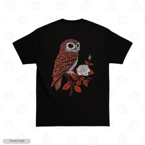 Vintage Floral Owl Embroidery T-Shirt