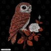 Vintage Floral Owl Embroidery T-Shirt