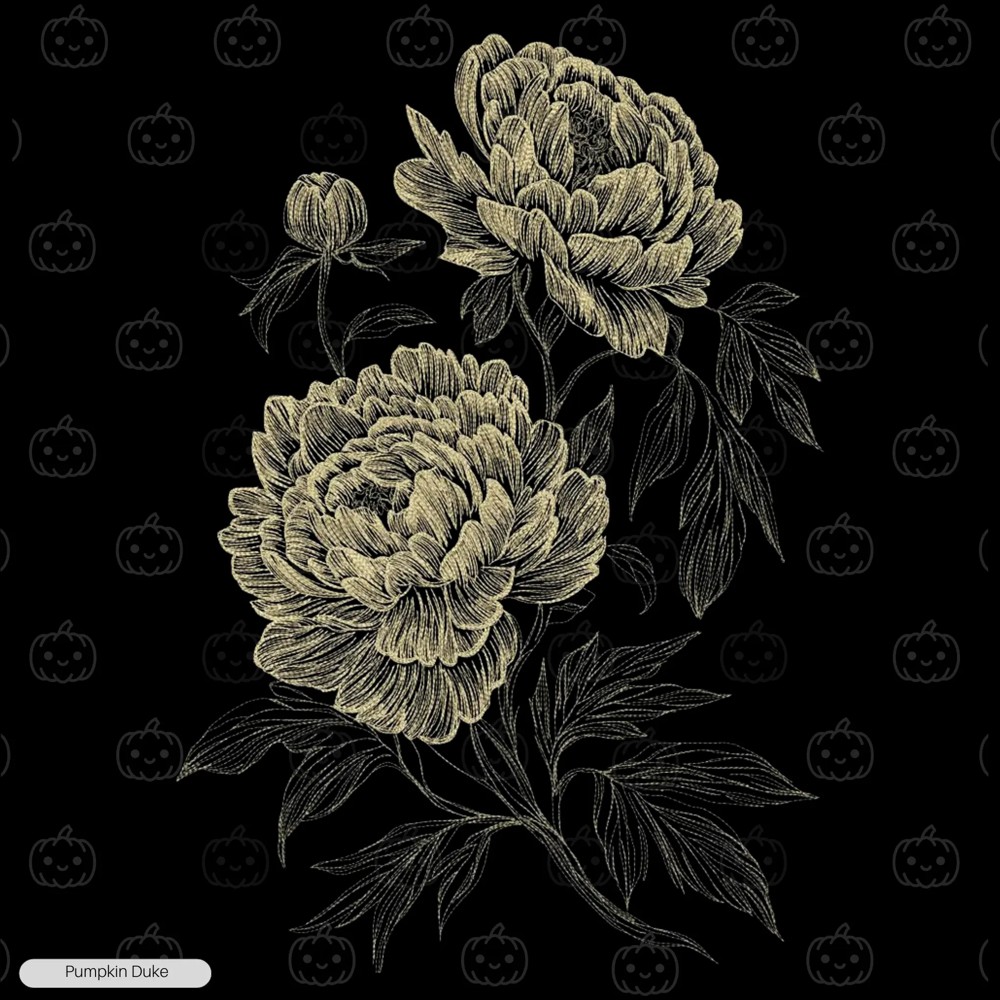 Vintage Peony Flower Embroidery T-Shirt