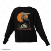 Vulture on Skull Black Back Embroidery Sweatshirt Vulture on Skull Embroidery Sweatshirt