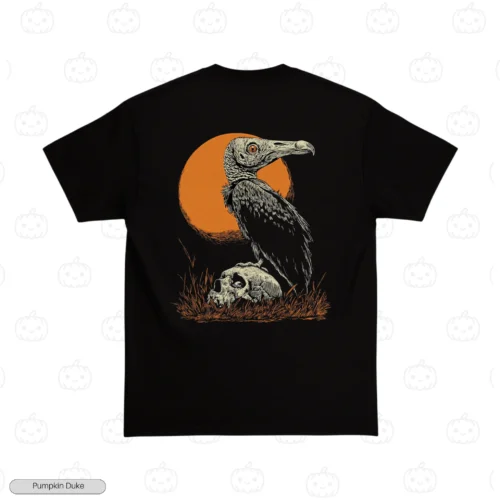 Vulture on Skull Embroidery T-Shirt
