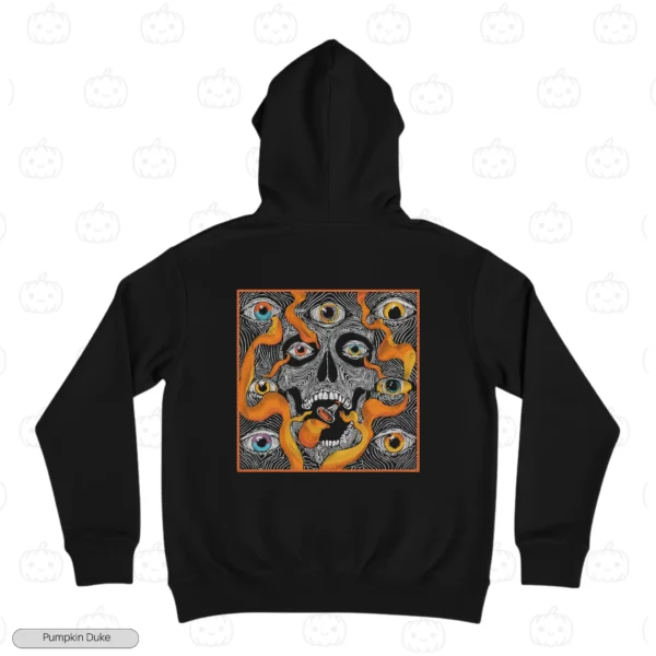 All Seeing Eyes Skull Portrait Embroidery Hoodie