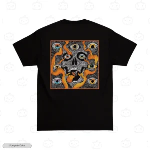All Seeing Eyes Skull Portrait Embroidery T-Shirt