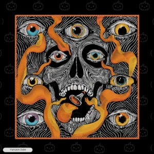 All Seeing Eyes Skull Portrait Embroidery Hoodie
