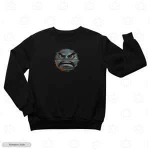Angry Glitch Pixel Face Embroidery Sweatshirt