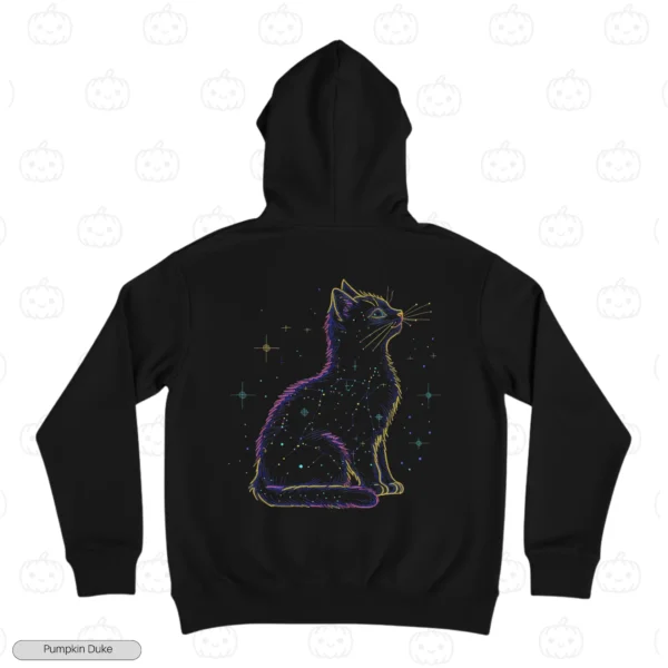 Celestial Cat Embroidery Hoodie
