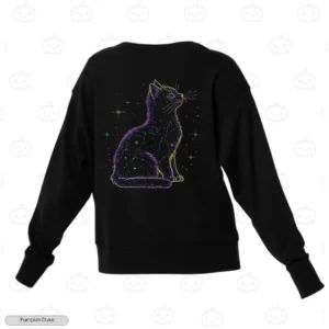 Celestial Cat Embroidery Sweatshirt