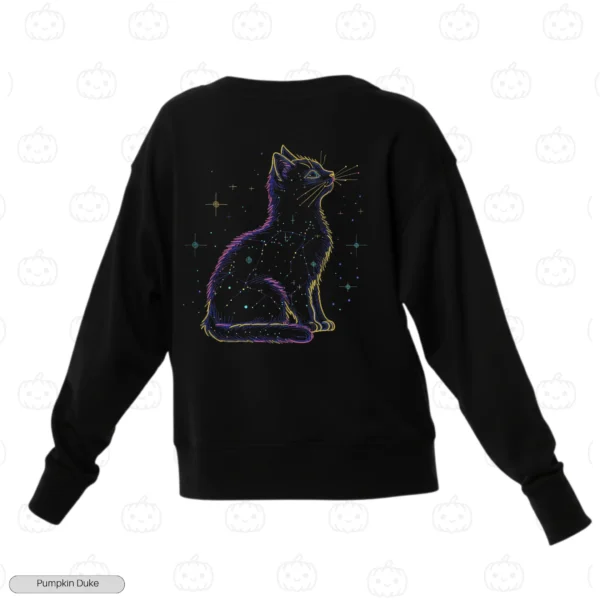 Celestial Cat Embroidery Sweatshirt