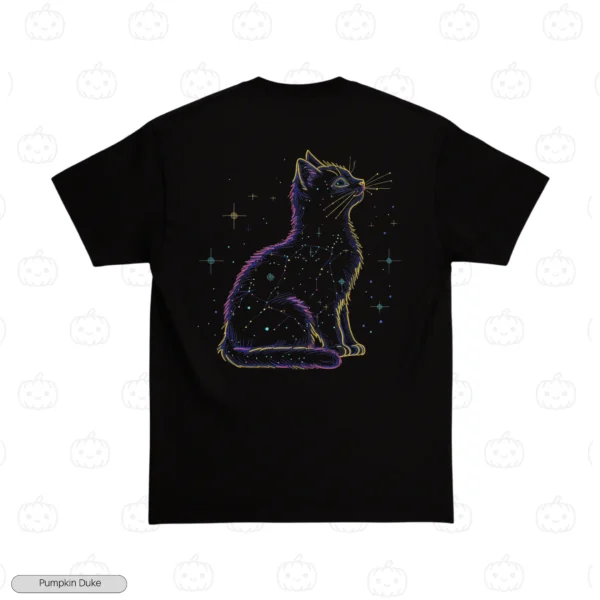 Celestial Cat Embroidery T-Shirt