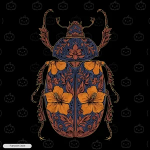 Floral Beetle Embroidery Hoodie