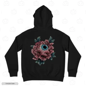Floral Eyeball two Embroidery Hoodie