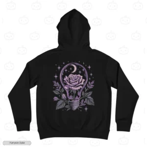 Rose in Light Bulb Embroidery Hoodie