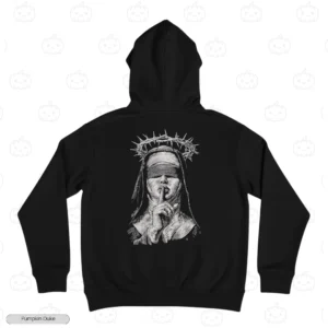 Blind Folded Nun Embroidery Hoodie