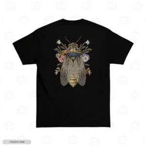 Cicada Floral Embroidery T-Shirt