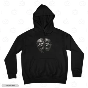 Comedy Tragedy Masks Embroidery Hoodie