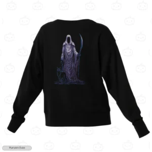 Dark Reaper With Cat Embroidery Sweatshirt