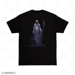 Dark Reaper With Cat Embroidery T-Shirt