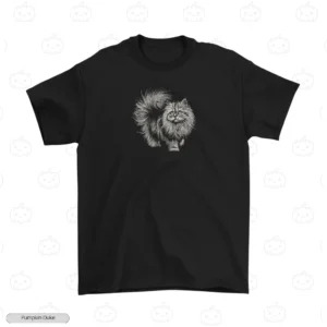 Fluffy Persian Cat Embroidery T-Shirt