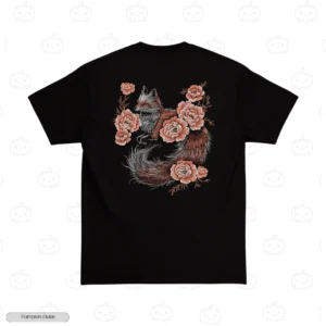 Fox Floral Embroidery T-Shirt