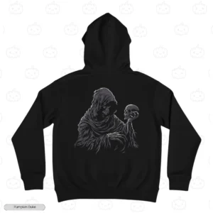 Grim Reaper With Skull Embroidery Hoodie