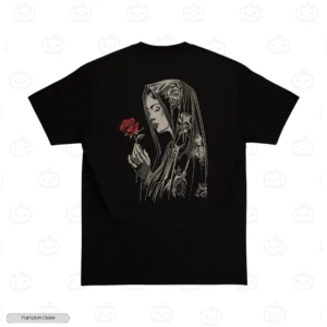 Mary Red Rose Embroidery T-Shirt