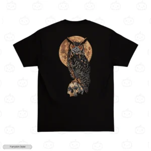 Owl Skull Embroidery T-Shirt