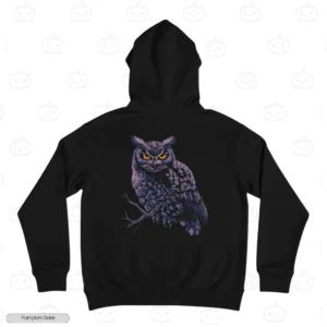Purple Owl Embroidery Hoodie