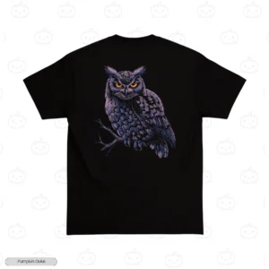 Purple Owl Embroidery T-Shirt