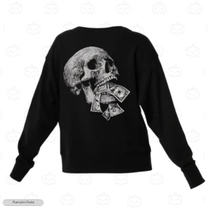 Skull With Money Embroidery Sweatshirt