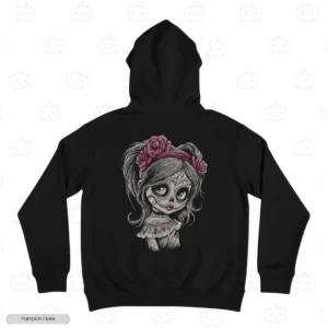 Sugar Skull Girl Embroidery Hoodie